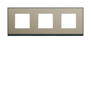 Plaque 3P H71 placage bronze - APPAREILLAGE MURAL GALLERY HAGER WXP2213
