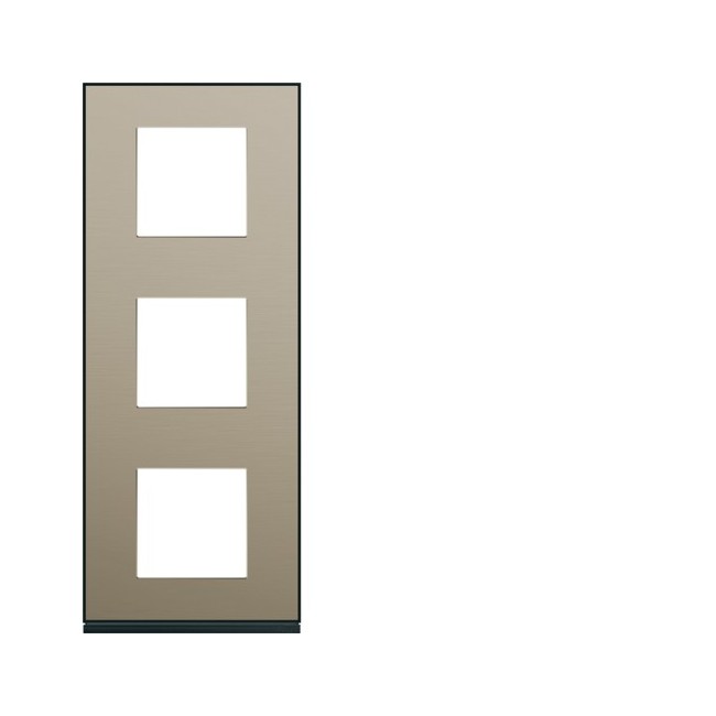 Plaque 3P V71 placage bronze - APPAREILLAGE MURAL GALLERY HAGER WXP2243