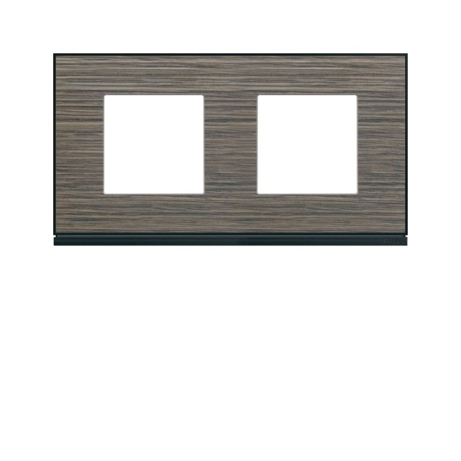 Plaque 2P H71 pecan - APPAREILLAGE MURAL GALLERY HAGER WXP2412