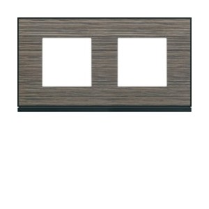 Plaque 2P H71 pecan - APPAREILLAGE MURAL GALLERY HAGER WXP2412