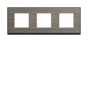 Plaque 3P H71 pecan - APPAREILLAGE MURAL GALLERY HAGER WXP2413