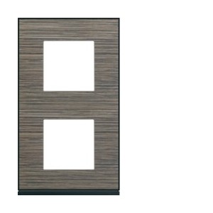 Plaque 2P V71 pecan - APPAREILLAGE MURAL GALLERY HAGER WXP2442