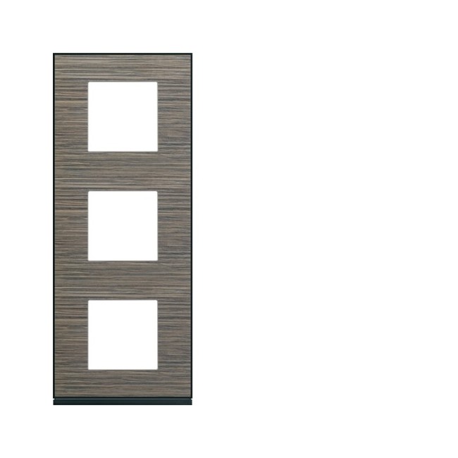 Plaque 3P V71 pecan - APPAREILLAGE MURAL GALLERY HAGER WXP2443