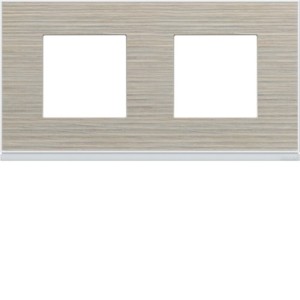Plaque 2P H71 latté - APPAREILLAGE MURAL GALLERY HAGER WXP2512