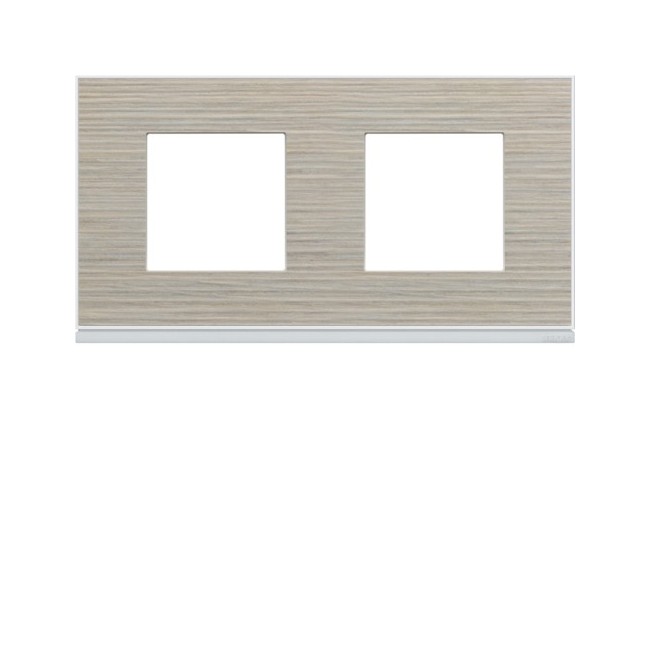 Plaque 2P H71 latté - APPAREILLAGE MURAL GALLERY HAGER WXP2512