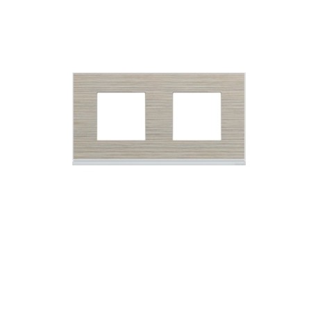 Plaque 2P H71 latté - APPAREILLAGE MURAL GALLERY HAGER WXP2512