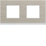 Plaque 2P H71 latté - APPAREILLAGE MURAL GALLERY HAGER WXP2512