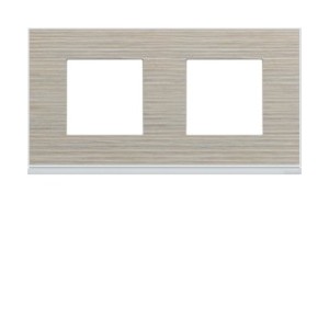 Plaque 2P H71 latté - APPAREILLAGE MURAL GALLERY HAGER WXP2512