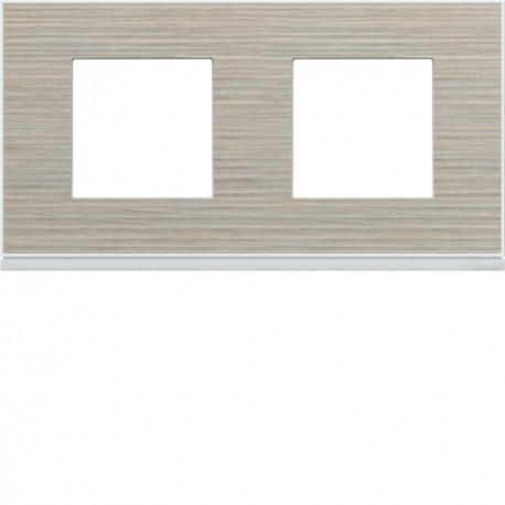 Plaque 2P H71 latté - APPAREILLAGE MURAL GALLERY HAGER WXP2512