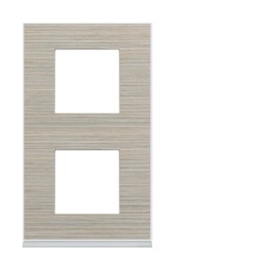 Plaque 2P V71 latté - APPAREILLAGE MURAL GALLERY HAGER WXP2542