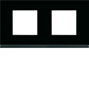 Plaque 2P H71 midnight glass - APPAREILLAGE MURAL GALLERY HAGER WXP4112