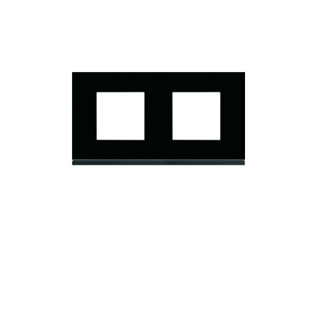 Plaque 2P H71 midnight glass - APPAREILLAGE MURAL GALLERY HAGER WXP4112