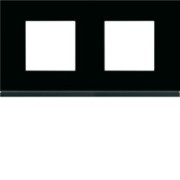 Plaque 2P H71 midnight glass - APPAREILLAGE MURAL GALLERY HAGER WXP4112