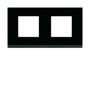 Plaque 2P H71 midnight glass - APPAREILLAGE MURAL GALLERY HAGER WXP4112