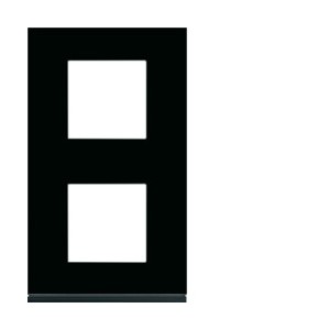 Plaque 2P V71 midnight glass - APPAREILLAGE MURAL GALLERY HAGER WXP4142