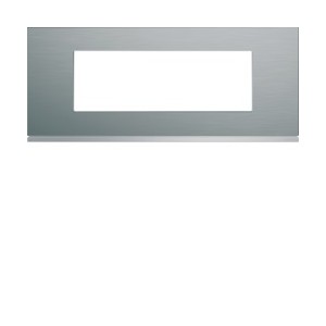 Plaque 6M E57 bright inox - APPAREILLAGE MURAL GALLERY HAGER WXP4206