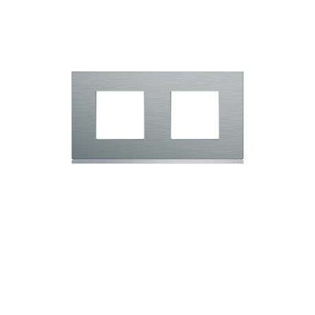 Plaque 2P H71 bright inox - APPAREILLAGE MURAL GALLERY HAGER WXP4212