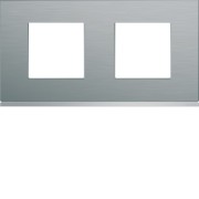 Plaque 2P H71 bright inox - APPAREILLAGE MURAL GALLERY HAGER WXP4212
