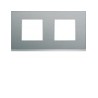 Plaque 2P H71 bright inox - APPAREILLAGE MURAL GALLERY HAGER WXP4212