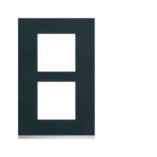 Plaque 2P V57 dark rock - APPAREILLAGE MURAL GALLERY HAGER WXP4422