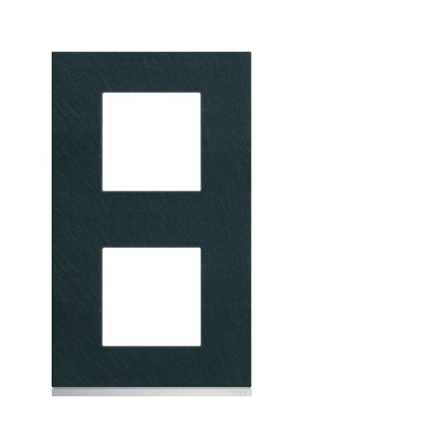 Plaque 2P V71 dark rock - APPAREILLAGE MURAL GALLERY HAGER WXP4442