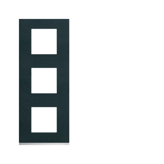 Plaque 3P V71 dark rock - APPAREILLAGE MURAL GALLERY HAGER WXP4443