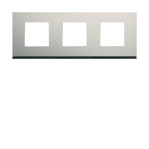 Plaque 3P H71 antique alu - APPAREILLAGE MURAL GALLERY HAGER WXP4513