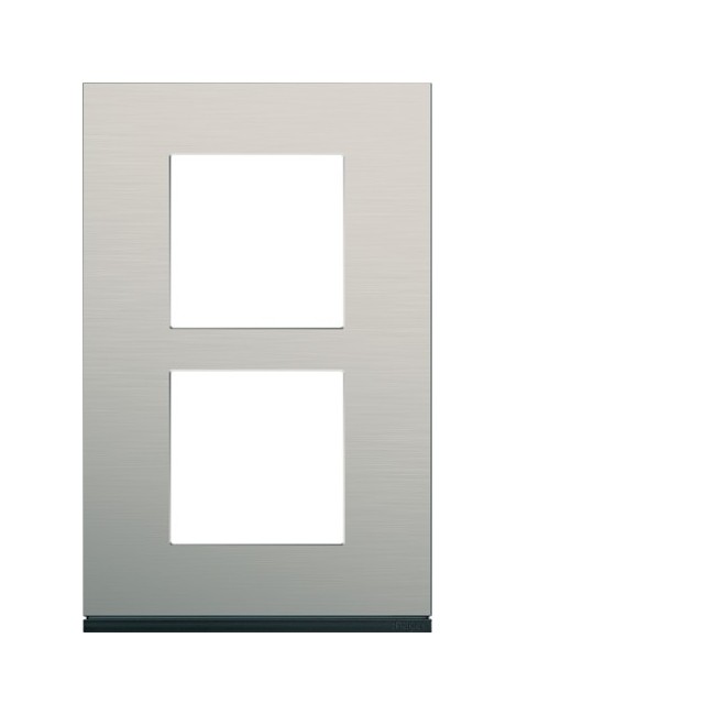 Plaque 2P V57 antique alu - APPAREILLAGE MURAL GALLERY HAGER WXP4522