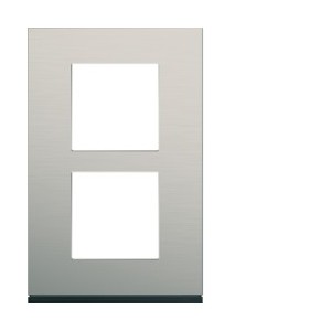 Plaque 2P V57 antique alu - APPAREILLAGE MURAL GALLERY HAGER WXP4522