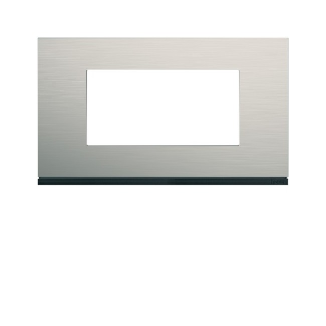 Plaque 4M E57 antique alu - APPAREILLAGE MURAL GALLERY HAGER WXP4534