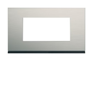 Plaque 4M E57 antique alu - APPAREILLAGE MURAL GALLERY HAGER WXP4534