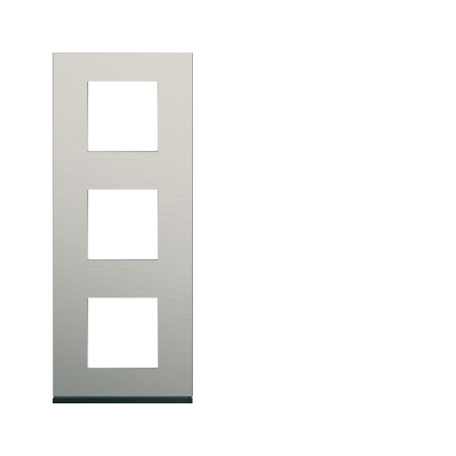 Plaque 3P V71 antique alu - APPAREILLAGE MURAL GALLERY HAGER WXP4543