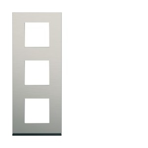 Plaque 3P V71 antique alu - APPAREILLAGE MURAL GALLERY HAGER WXP4543