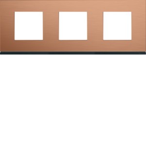 Plaque 3P H71 copper alu - APPAREILLAGE MURAL GALLERY HAGER WXP4613