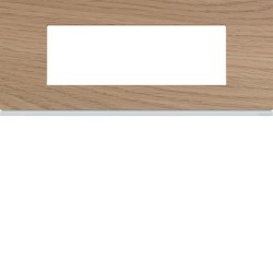 Plaque 6M E57 oak wood - APPAREILLAGE MURAL GALLERY HAGER WXP4706