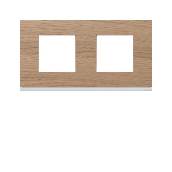 Plaque 2P H71 oak wood - APPAREILLAGE MURAL GALLERY HAGER WXP4712