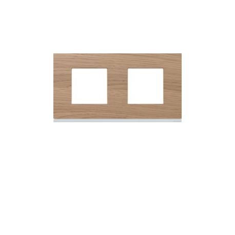 Plaque 2P H71 oak wood - APPAREILLAGE MURAL GALLERY HAGER WXP4712