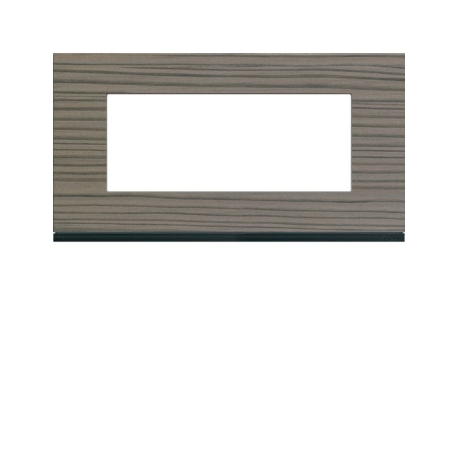 Plaque 5M E71 grey wood - APPAREILLAGE MURAL GALLERY HAGER WXP4805