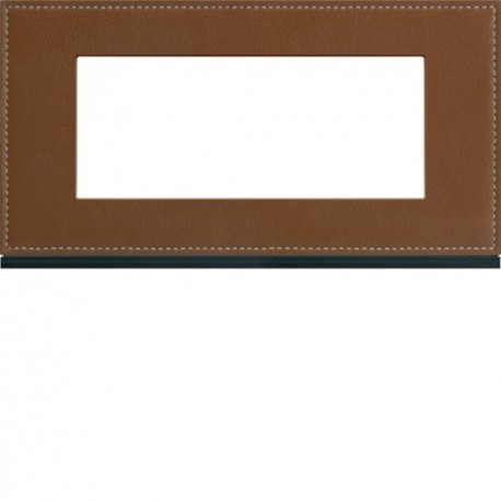 Plaque 5M E71 coffee leather - APPAREILLAGE MURAL GALLERY HAGER WXP4905