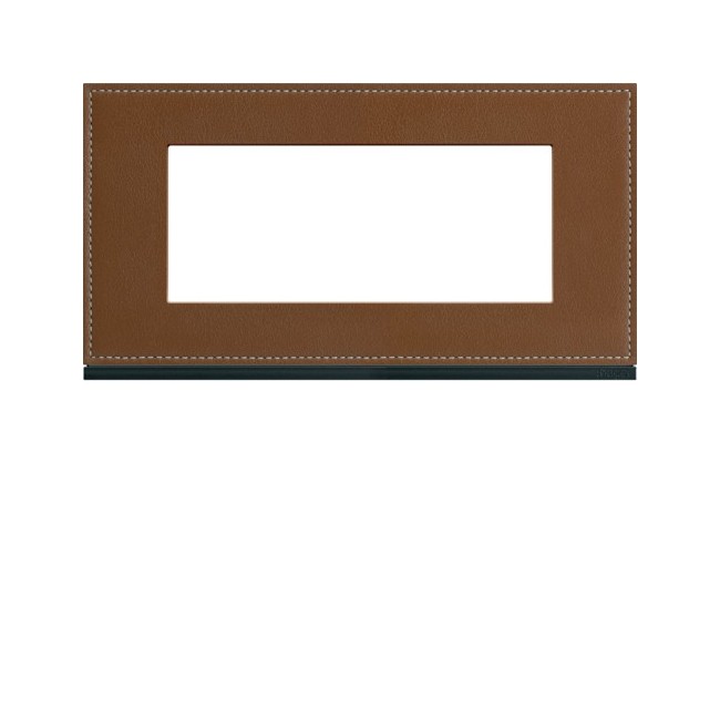 Plaque 5M E71 coffee leather - APPAREILLAGE MURAL GALLERY HAGER WXP4905