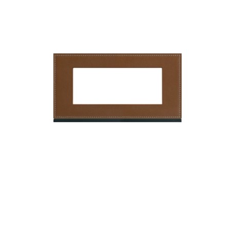 Plaque 5M E71 coffee leather - APPAREILLAGE MURAL GALLERY HAGER WXP4905