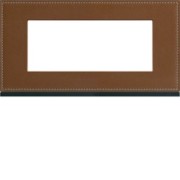 Plaque 5M E71 coffee leather - APPAREILLAGE MURAL GALLERY HAGER WXP4905