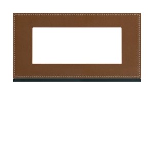 Plaque 5M E71 coffee leather - APPAREILLAGE MURAL GALLERY HAGER WXP4905