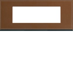 Plaque 6M E57 coffee leather - APPAREILLAGE MURAL GALLERY HAGER WXP4906
