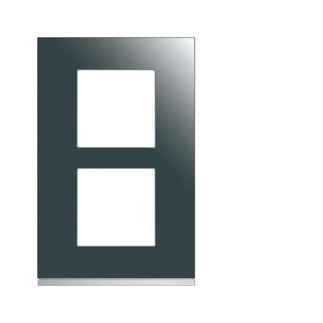 Plaque 2P V57 mirror glass - APPAREILLAGE MURAL GALLERY HAGER WXP5022