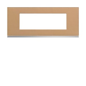 Plaque 6M E57 cord leather - APPAREILLAGE MURAL GALLERY HAGER WXP5106