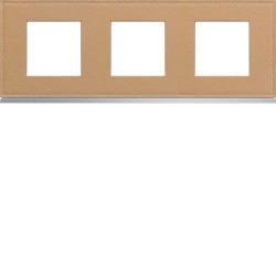 Plaque 3P H71 cord leather - APPAREILLAGE MURAL GALLERY HAGER WXP5113