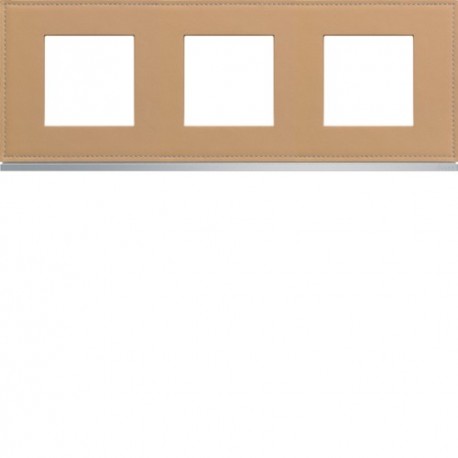 Plaque 3P H71 cord leather - APPAREILLAGE MURAL GALLERY HAGER WXP5113