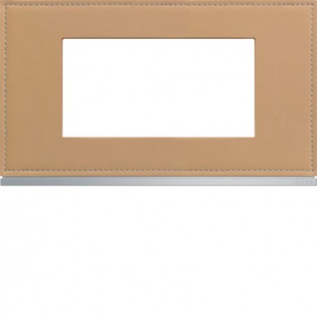 Plaque 4M E57 cord leather - APPAREILLAGE MURAL GALLERY HAGER WXP5134