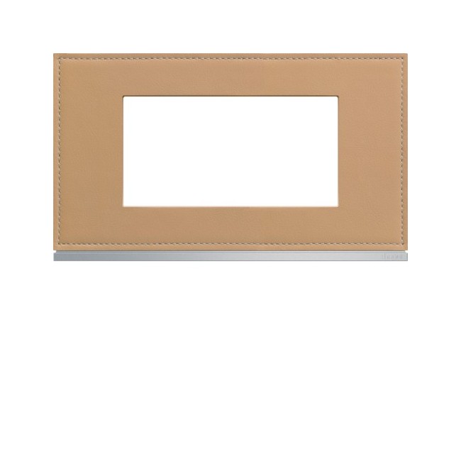 Plaque 4M E57 cord leather - APPAREILLAGE MURAL GALLERY HAGER WXP5134